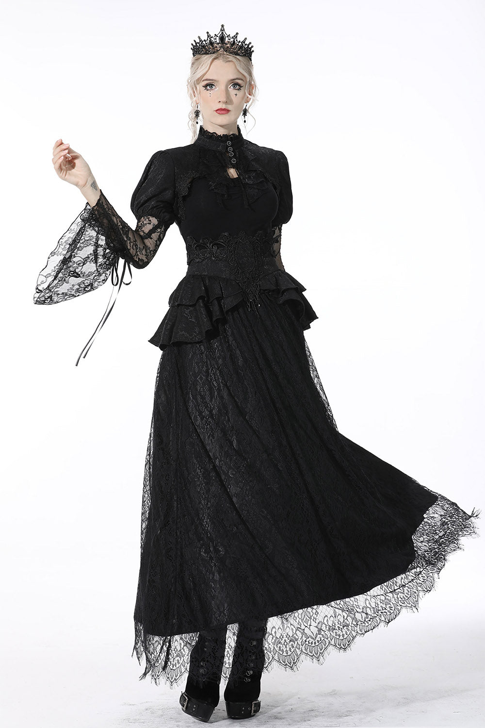 romantic layered ruffle skirt with beading