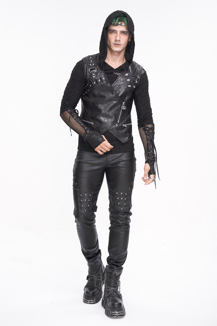 mens leather punk rock pants