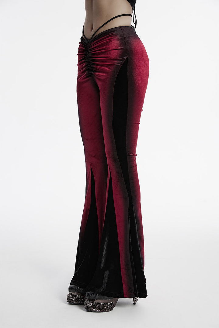red black ombre velvet pants