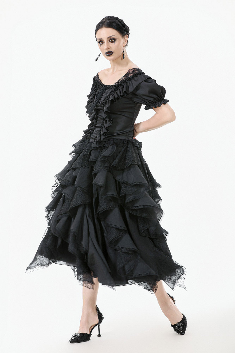 black witchy hem skirt