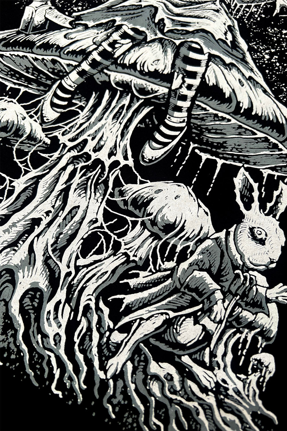 haunting white rabbit from alice in wonderland sweatshirt