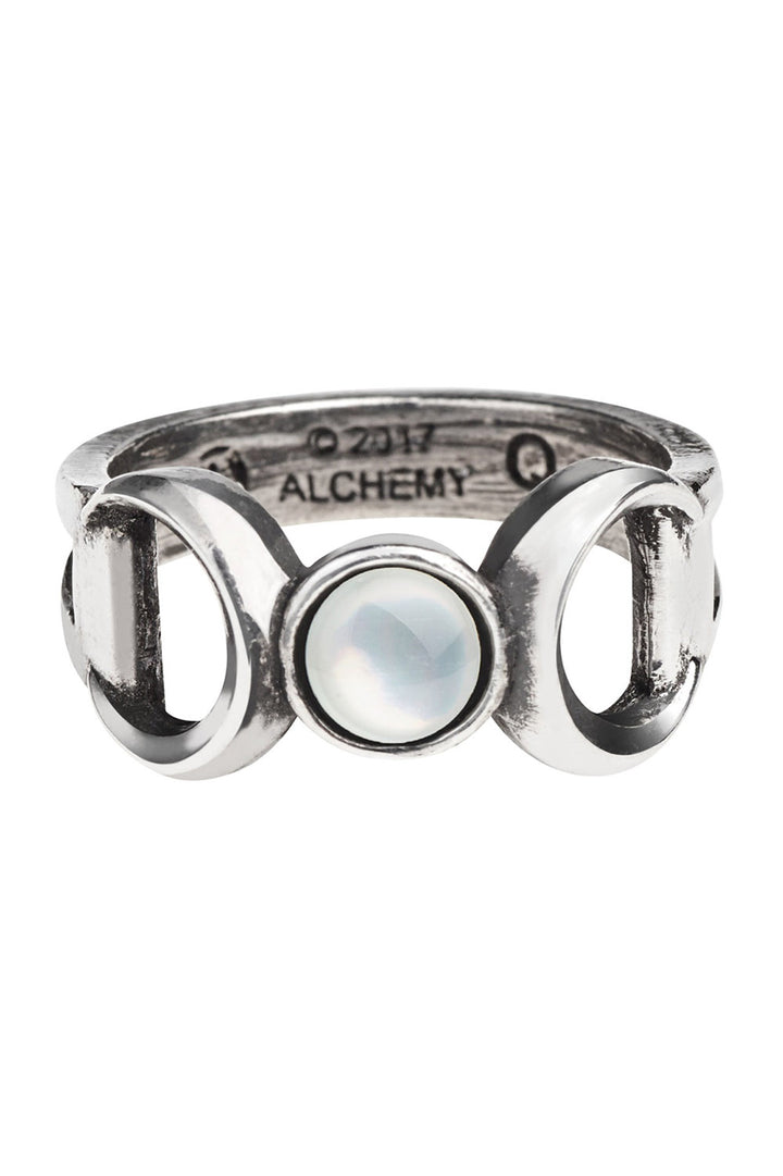 triple goddess symbol ring