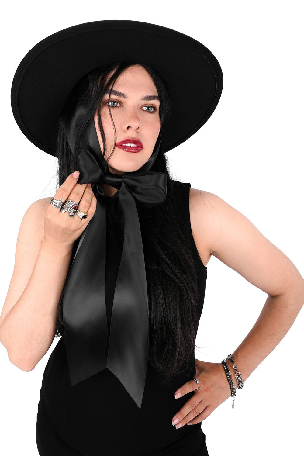 gothic black witchy hat by foxblood