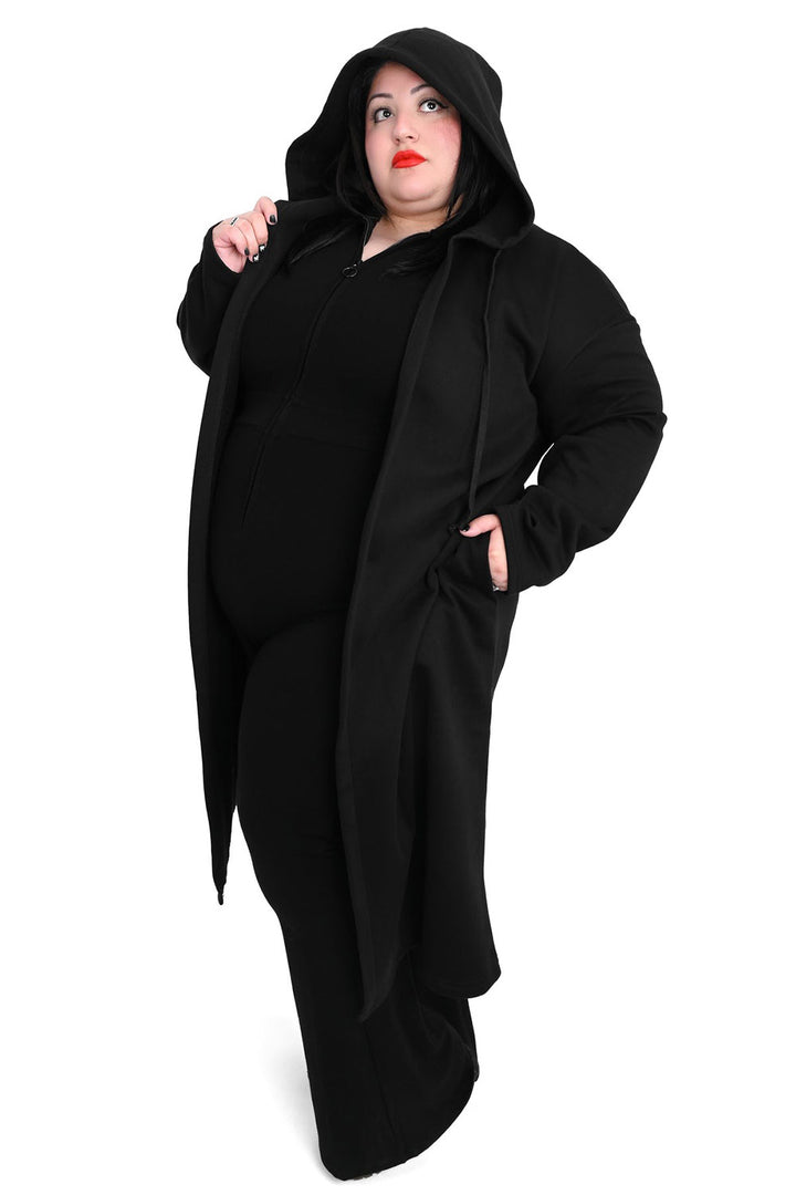 witchy gothic long open front cardigan