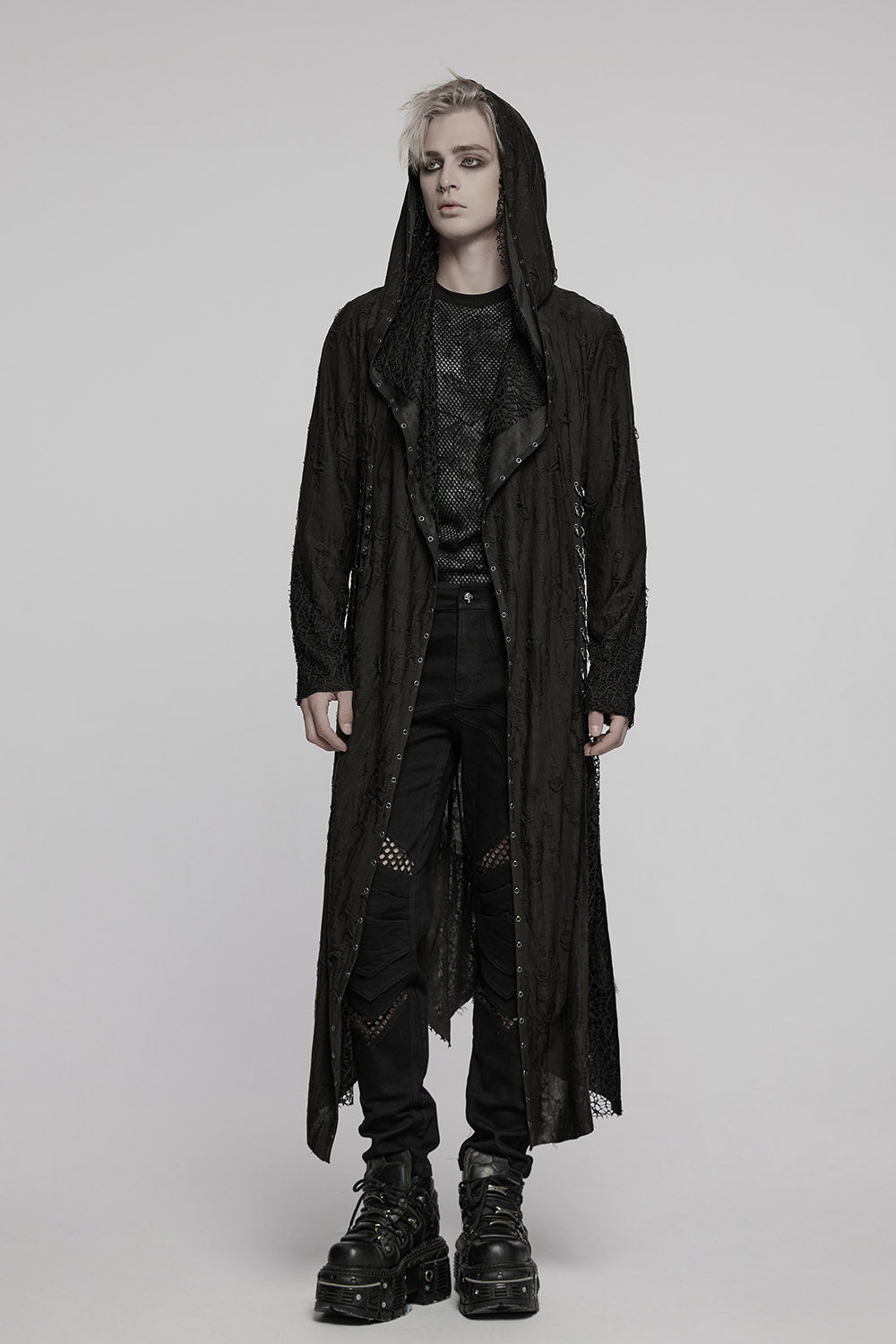 metal pierced punk long cardigan