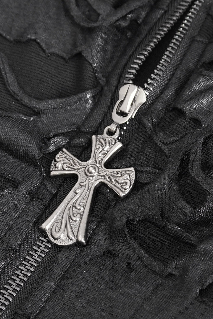 gothic cross distressed dress