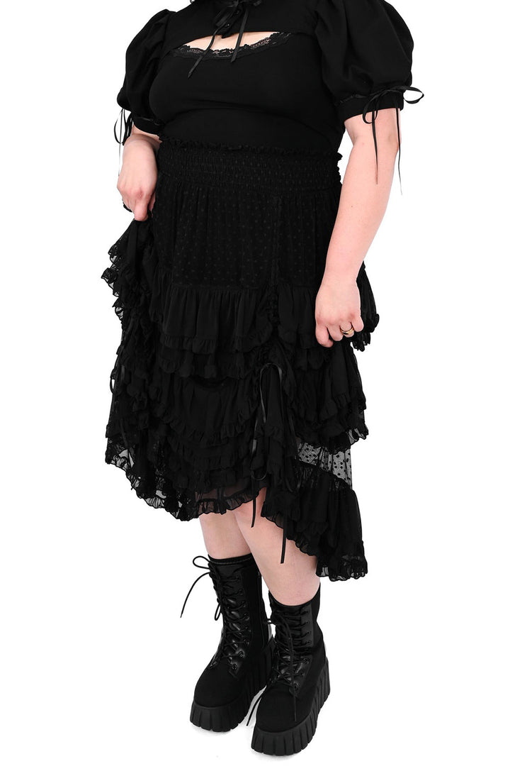 womens ruffled witch skirt