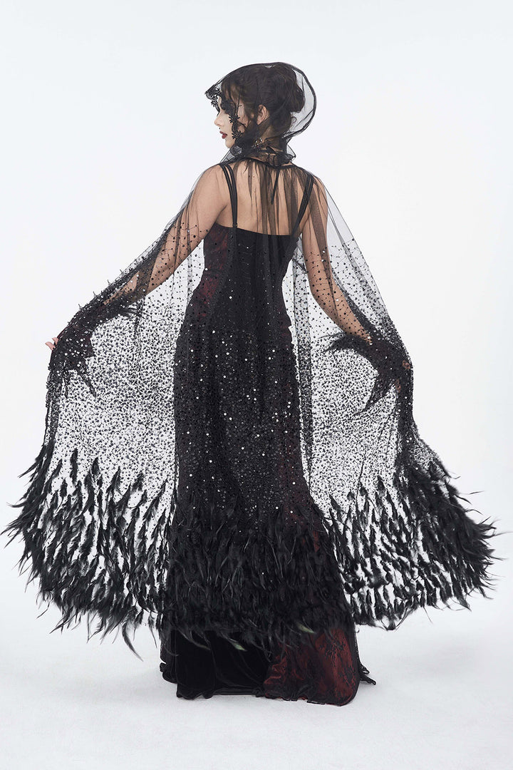 embroidered gothic womens plus size cloak