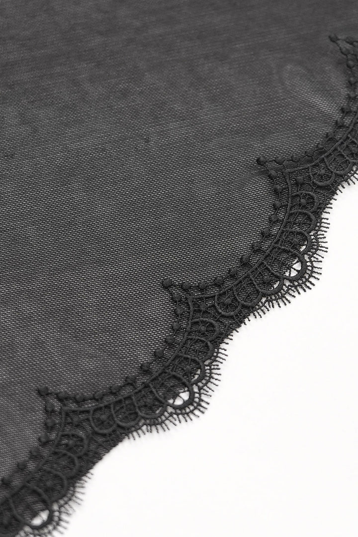 embroidered mesh long sleeve gothic blouse