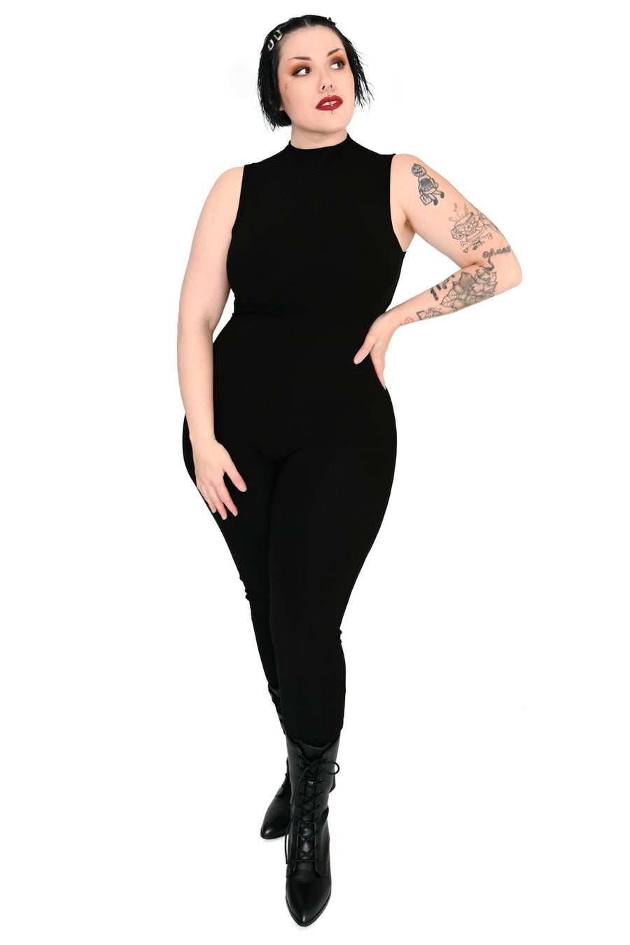 womens turtleneck catsuit jumpsuit