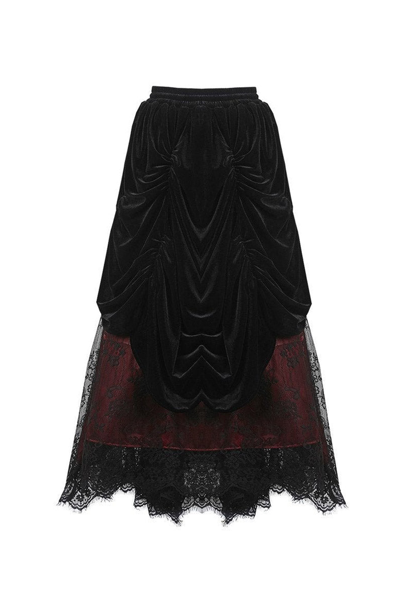 Victorian Goth Bustle Maxi Skirt