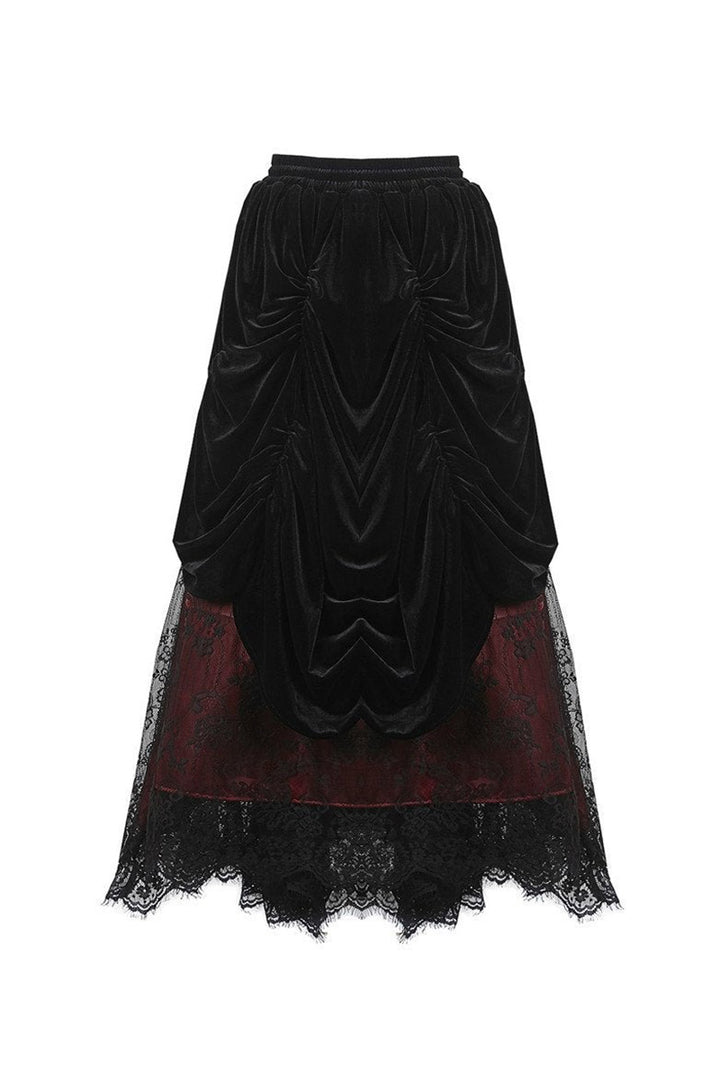 Victorian Goth Bustle Maxi Skirt