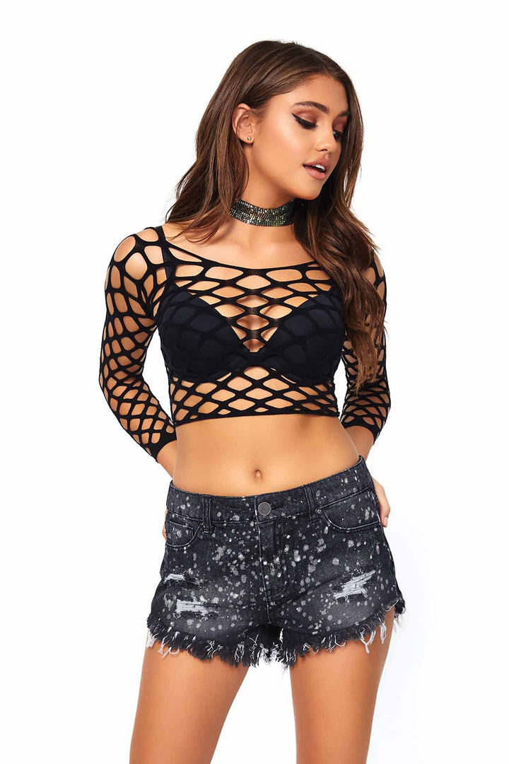 punk fishnet shirt