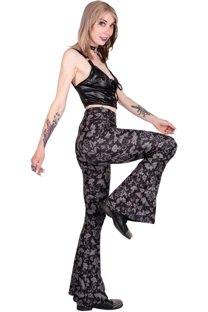 Victorian Damask Bat Hellz Bellz Bell Bottoms