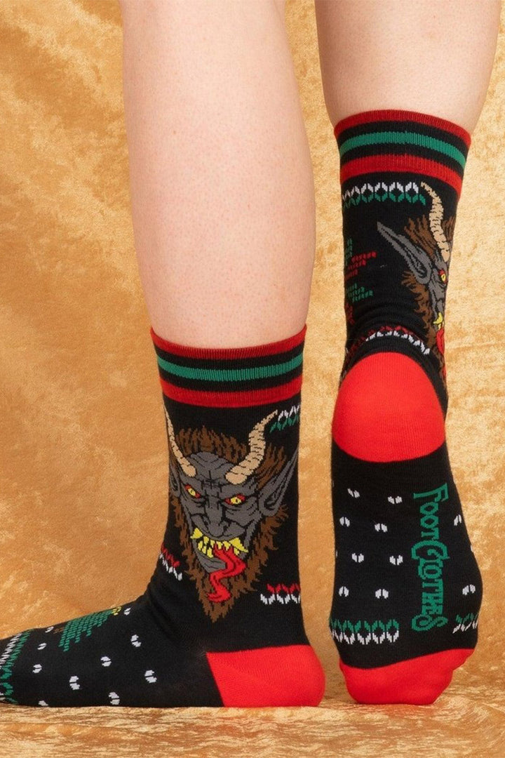 knitted novelty christmas krampus socks