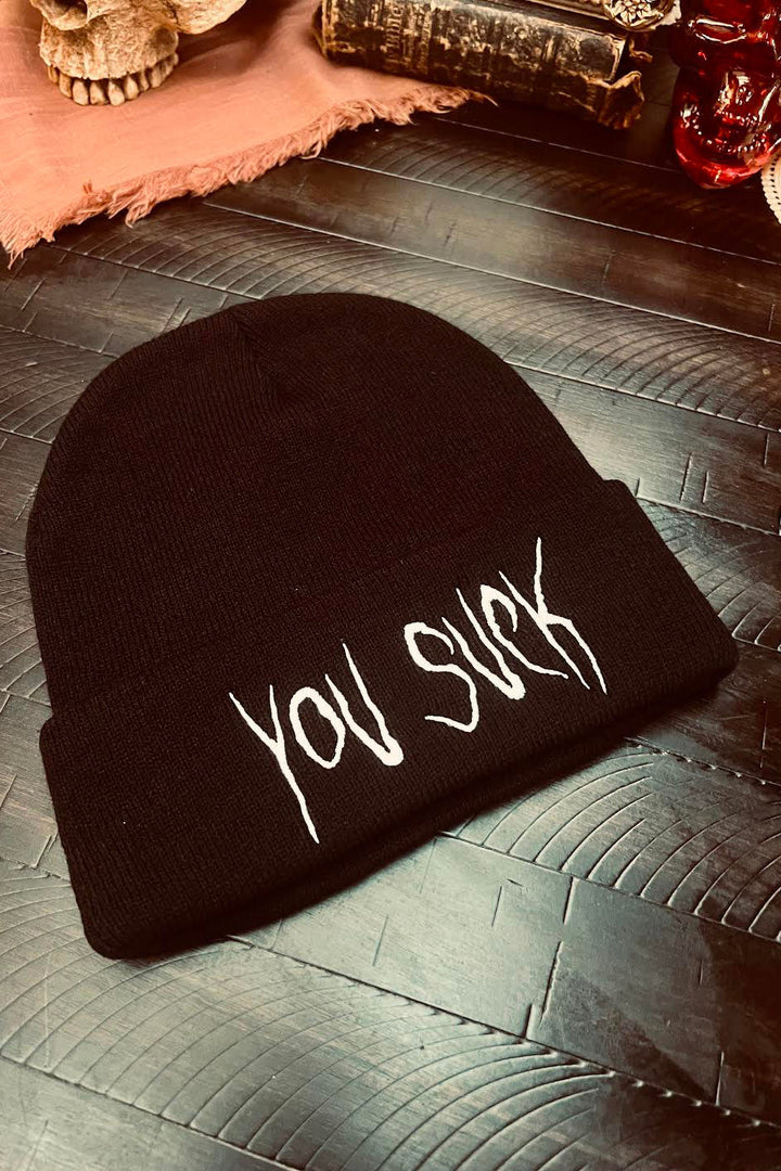 You Suck beanie hat for men