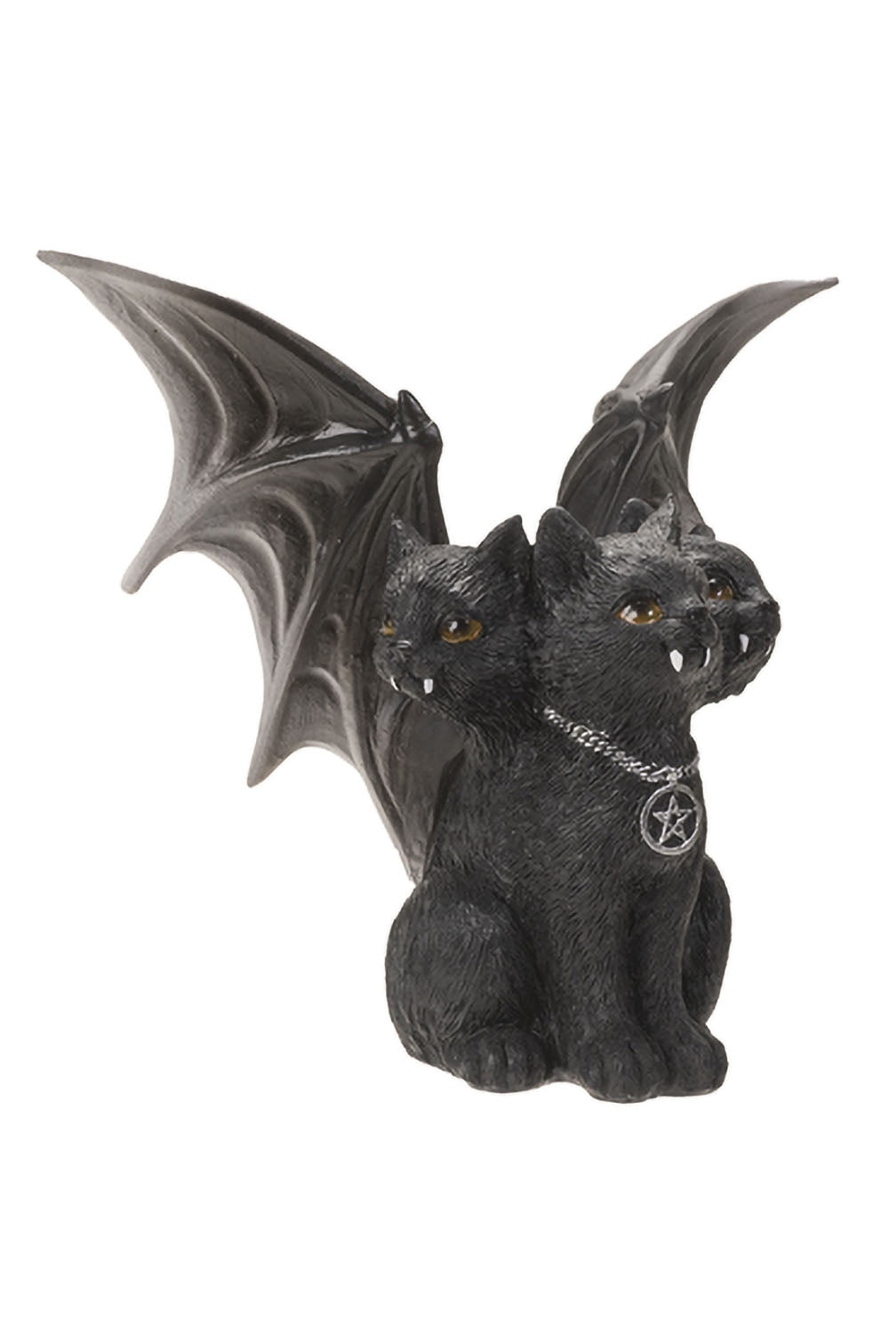Triple Headed Winged Cat Statue