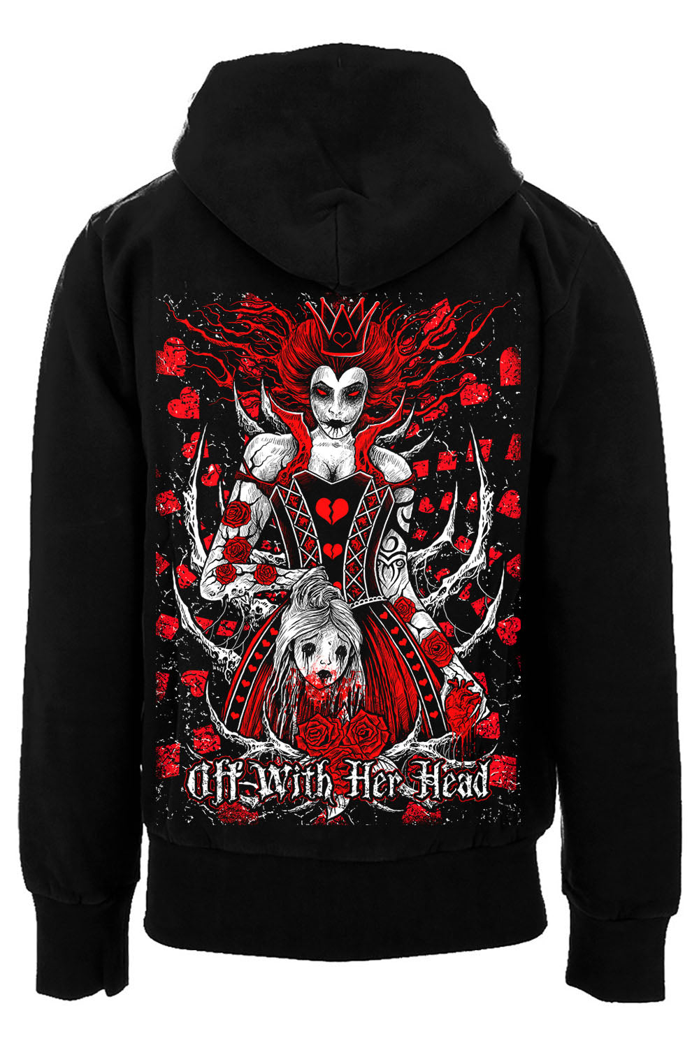 Queen of Hearts Hoodie Zipper or Pullover Zipper Hoodie 5XL Goth Mens Outerwear VampireFreaks