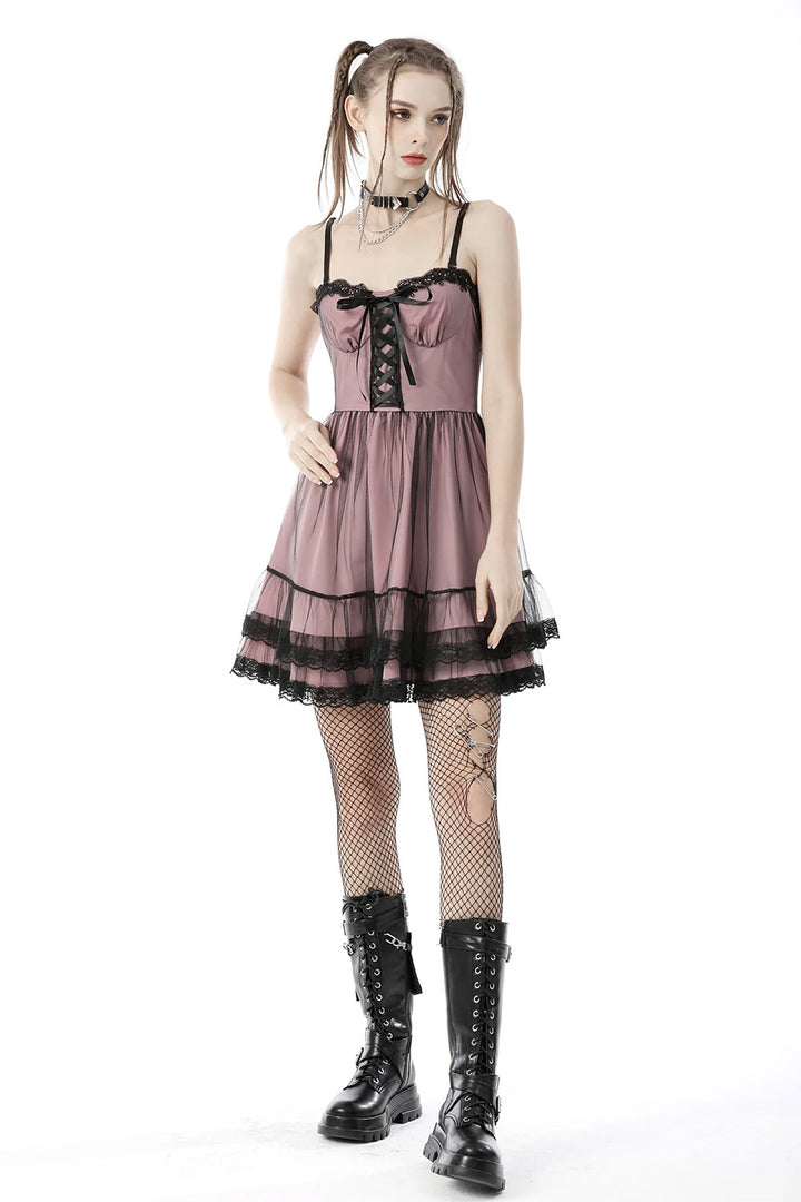 Rosa Puppenkleid aus Porzellan
