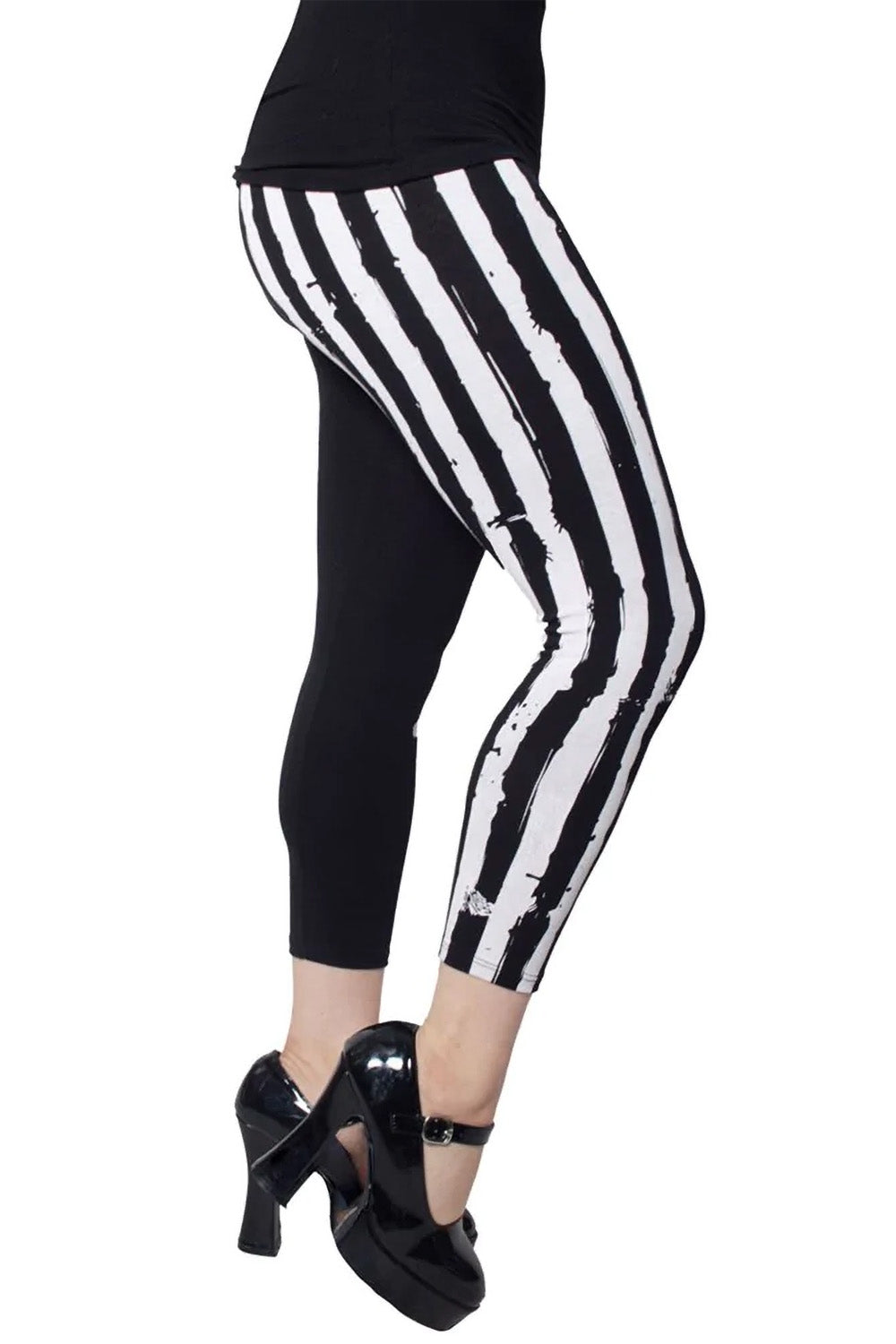 Strange & Unusual Stripe Capri Leggings