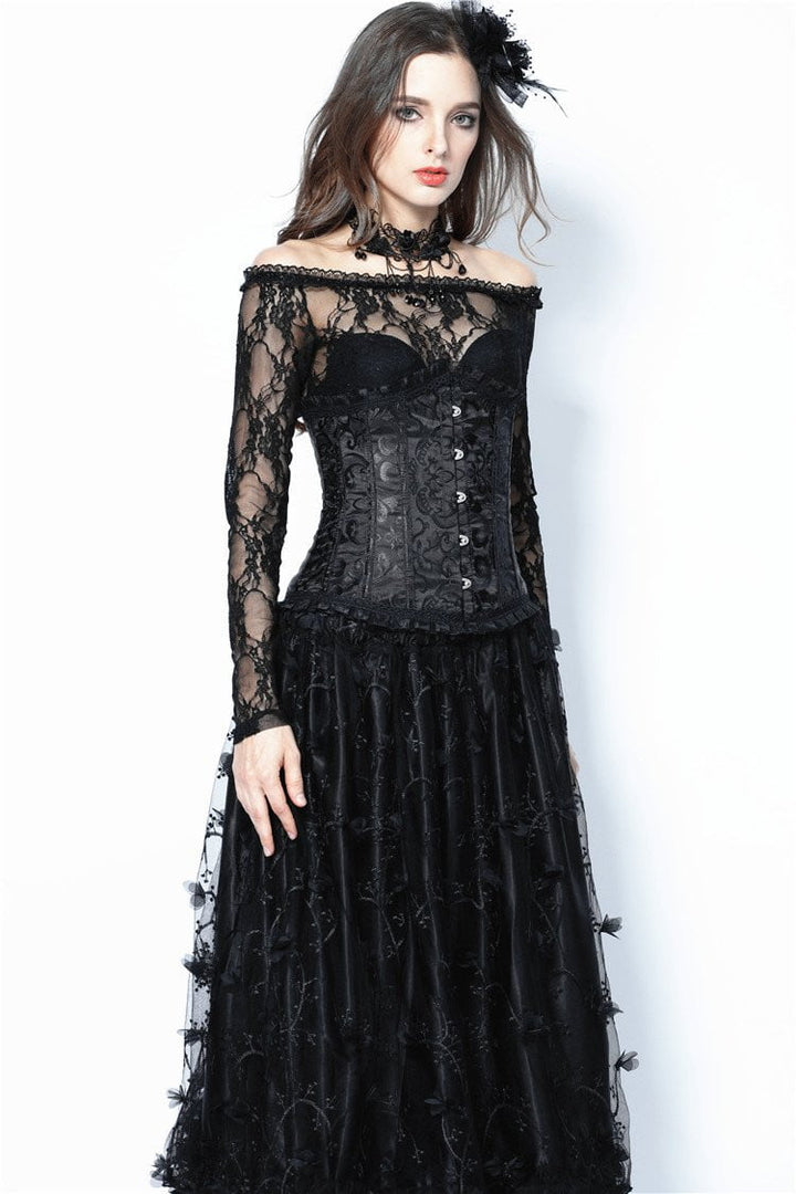 Dark In Love Gothic Lolita Waist Cincher Underbust Corset - Vampirefreaks Store