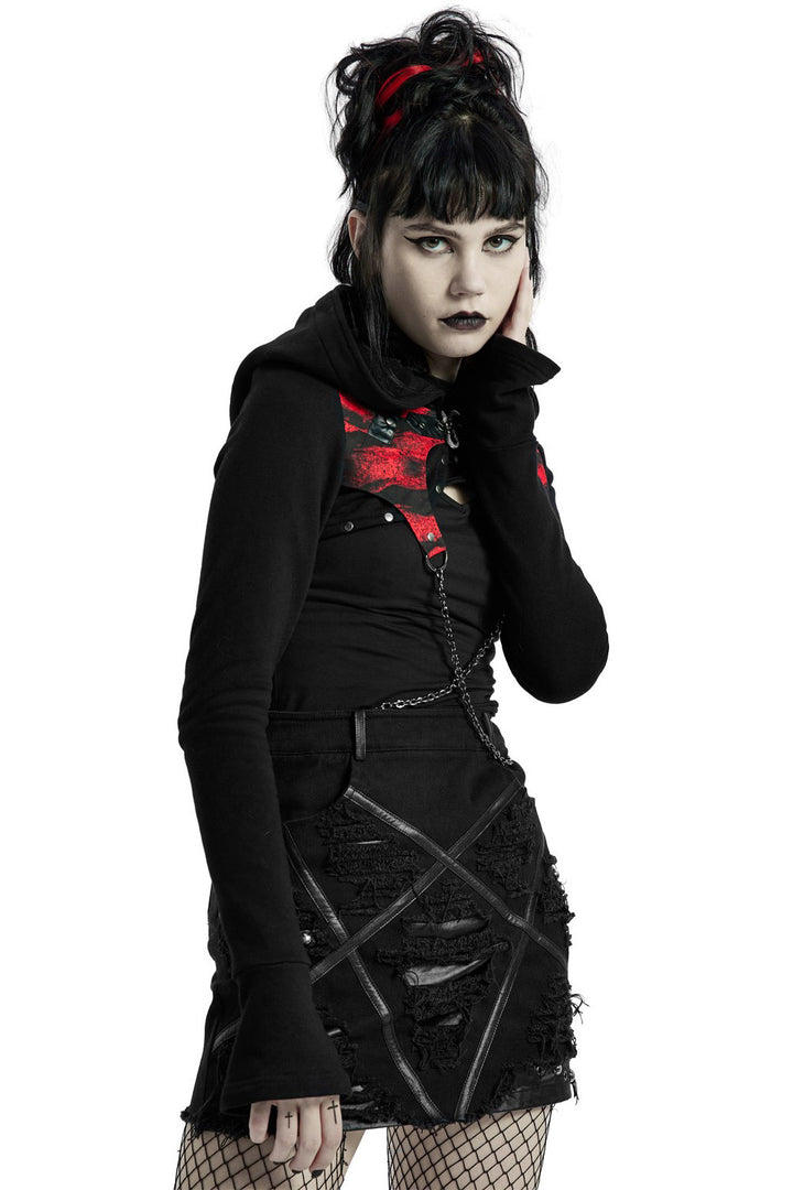 Little Black Raincloud Mini Skirt