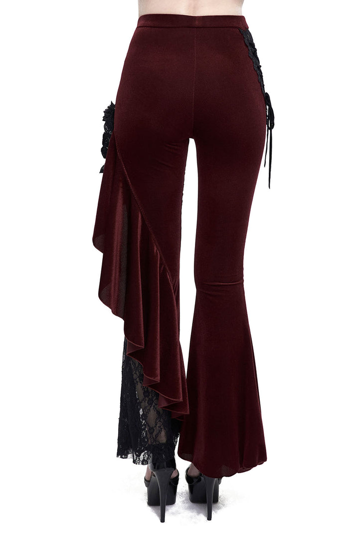 Red Wine Velvet Bell Bottoms