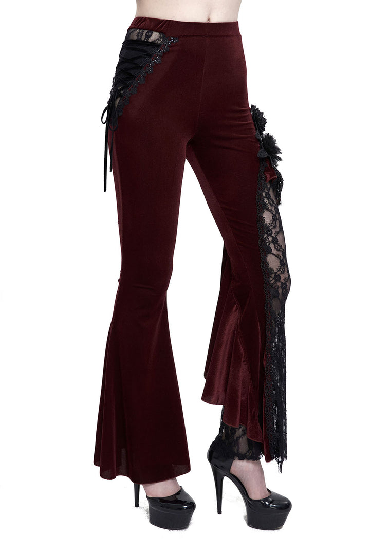 Red Wine Velvet Bell Bottoms