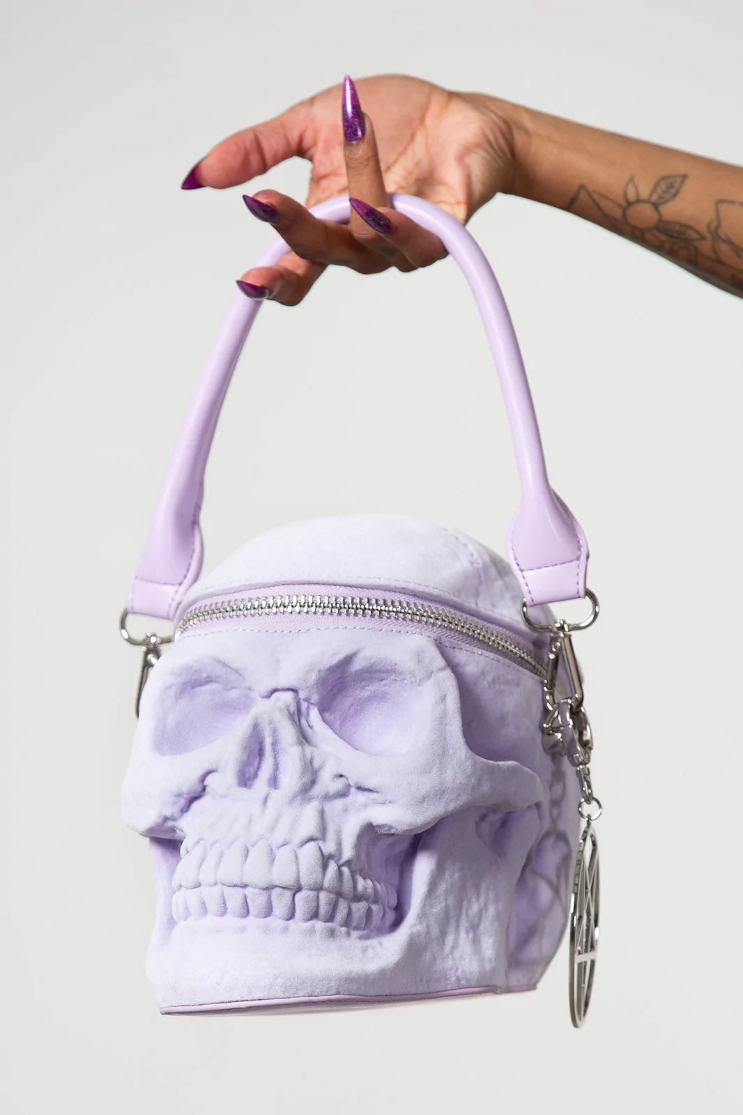 Grave Digger Blood Velvet Skull Handbag - Killstar