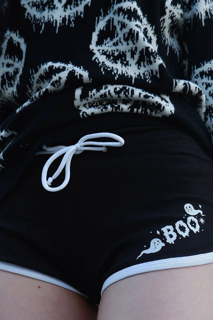 Baby Boo White Trim Short Shorts [BLACK/WHITE]