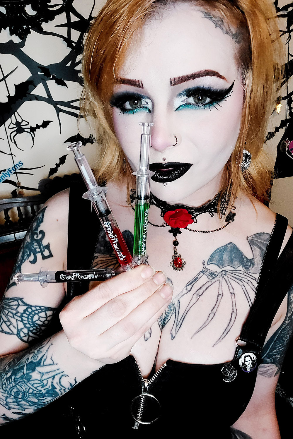 Bolígrafos de jeringa VampireFreaks (paquete de 4)
