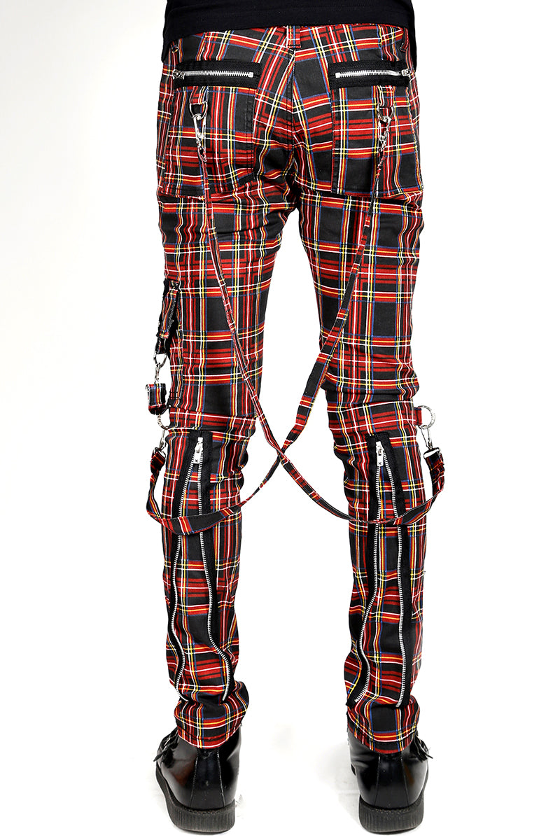 Tripp Mens Black Plaid Bondage Punk Pants - Vampirefreaks Store