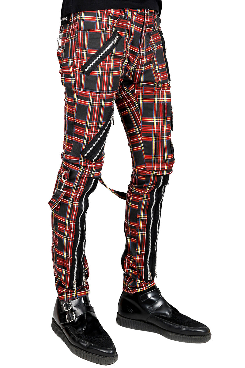 Tripp Mens Black Plaid Bondage Punk Pants - Vampirefreaks Store