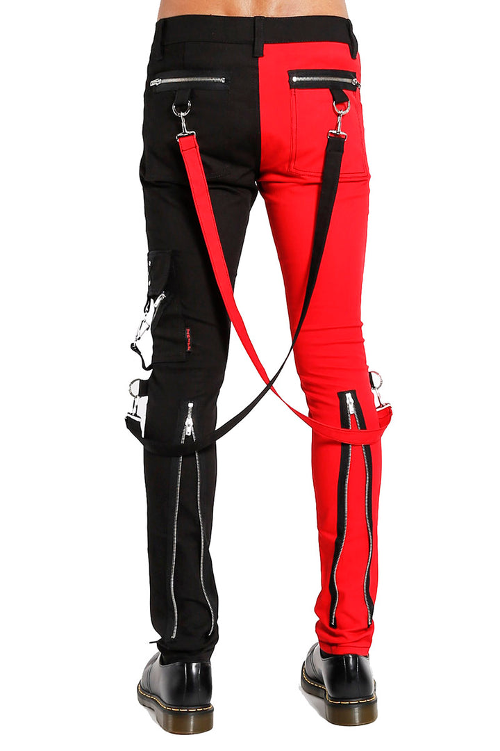 Tripp NYC Split Leg Bondage pants (Black / Red) - Vampirefreaks Store