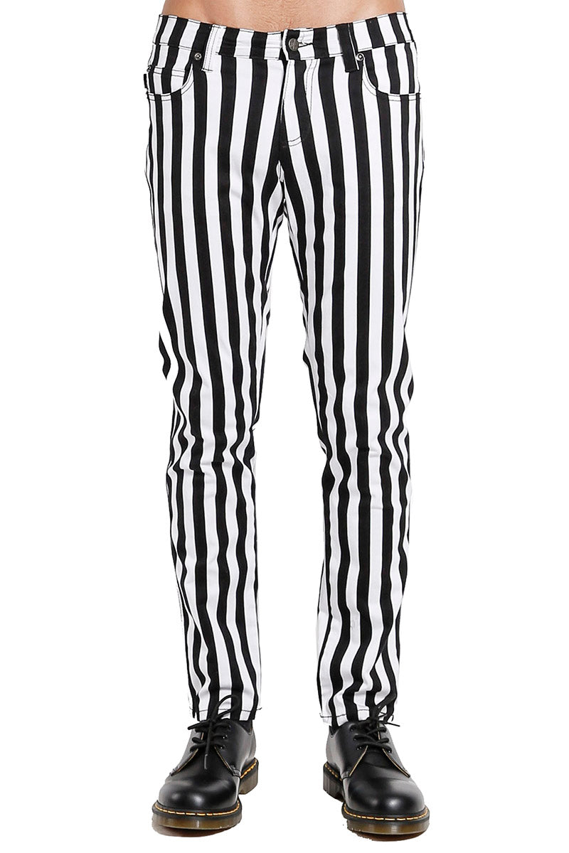 Tripp NYC Stripe Rocker Jeans [BLACK/WHITE] – VampireFreaks