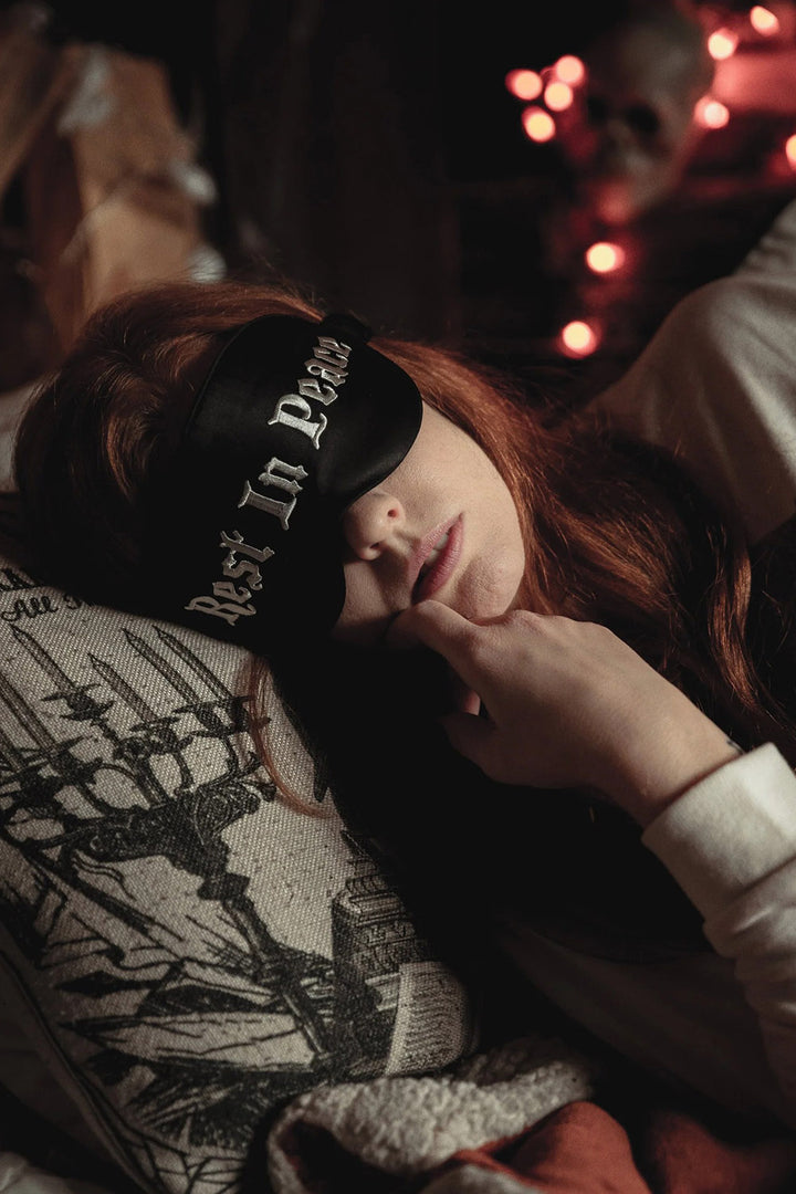 real silk goth sleep mask
