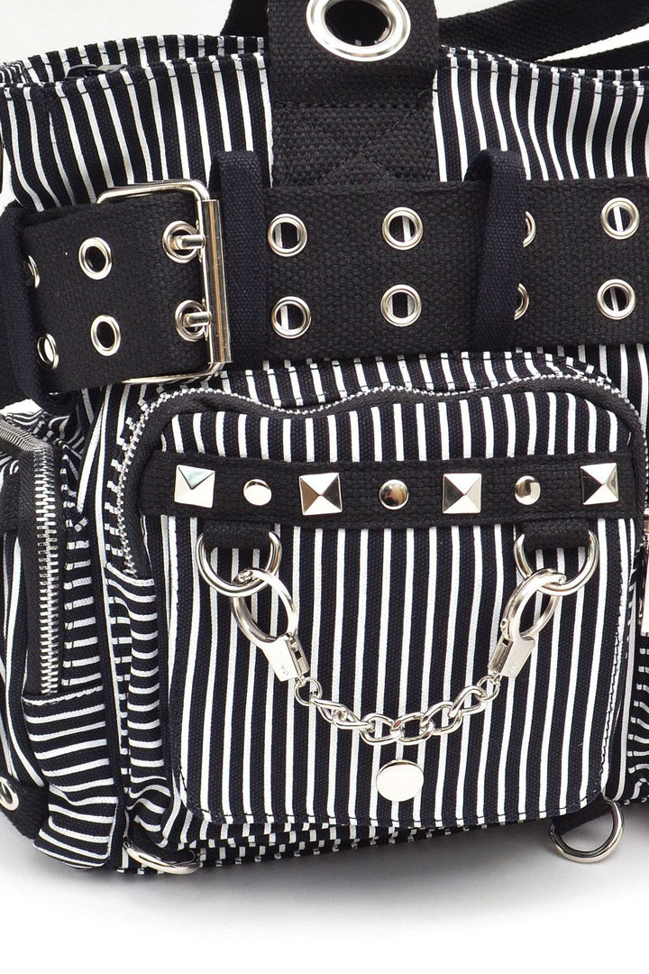 Strange Stripes Handbag [BLACK/WHITE]