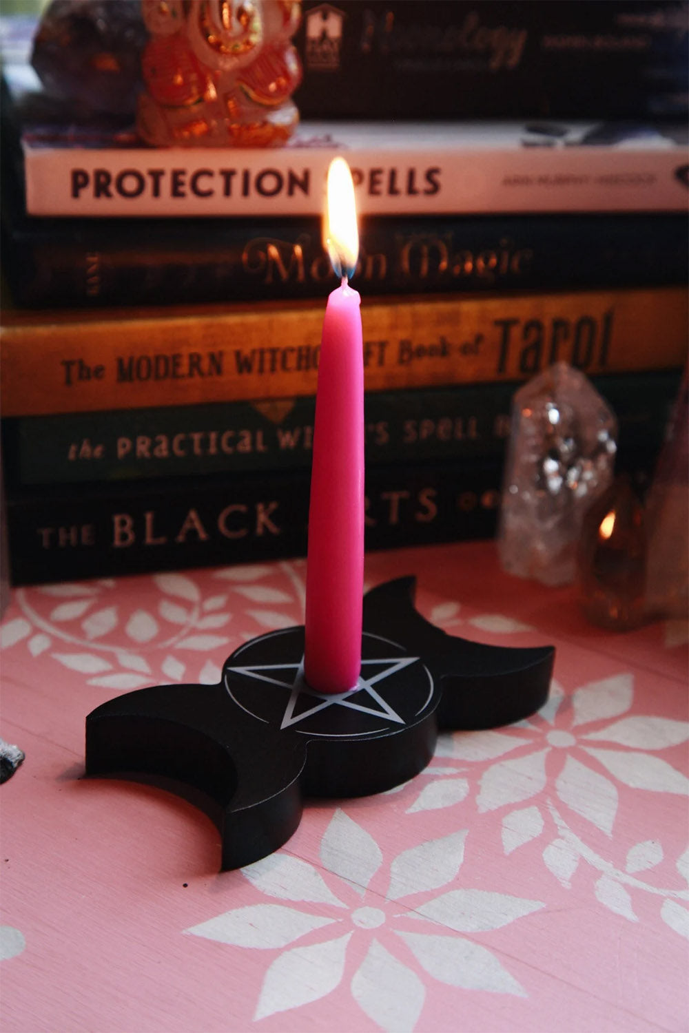 Triple Moon Spell Candle Holder