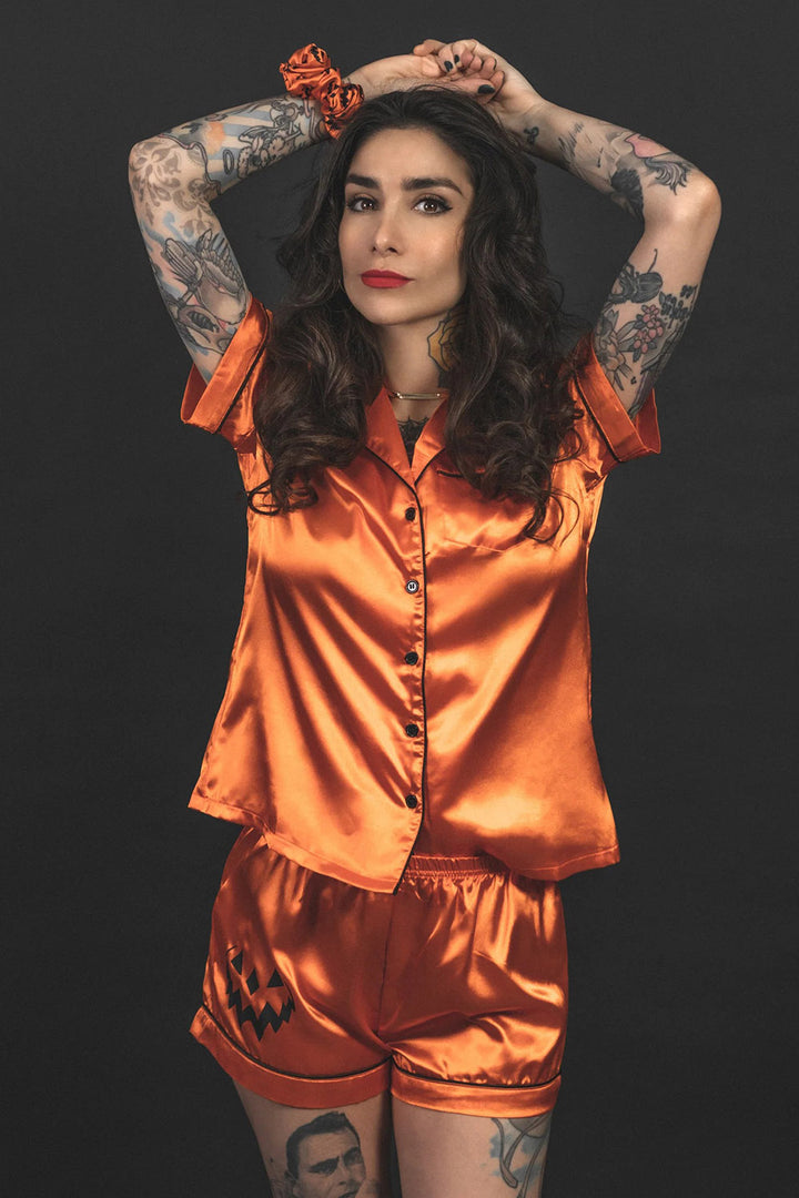 pumpkin pajama set by lively ghosts