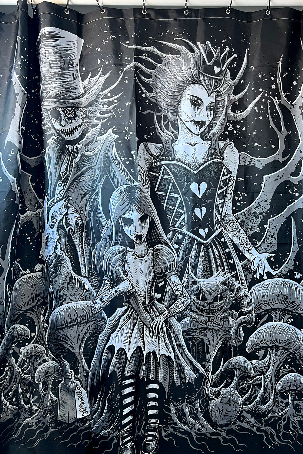 Malice in Wonderland Shower Curtain