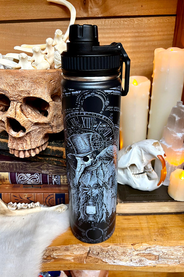Plague Doctor 24 Oz Water Bottle Tumbler