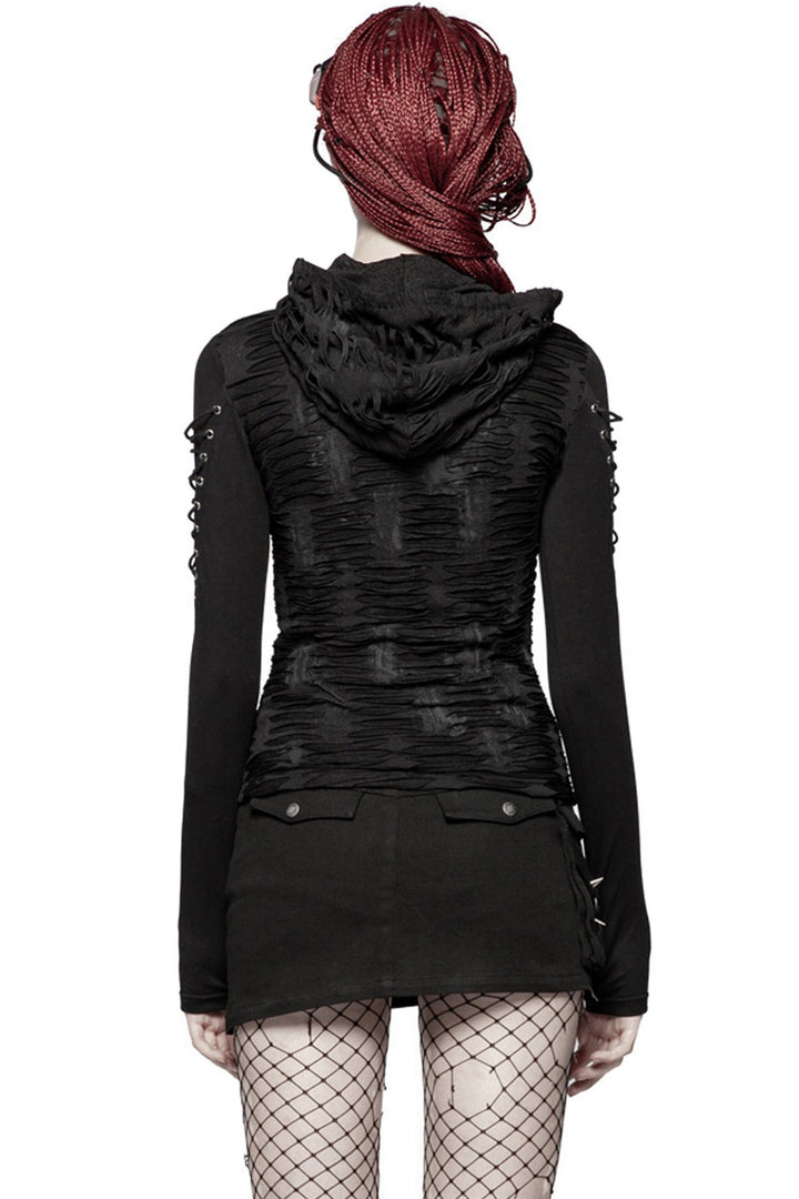 Warling Shredded Hooded Top
