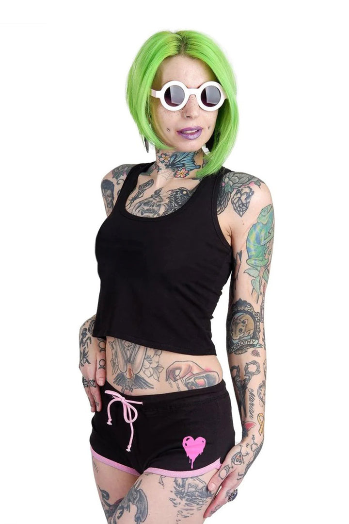 Scream Heart Pink Trim Shorts