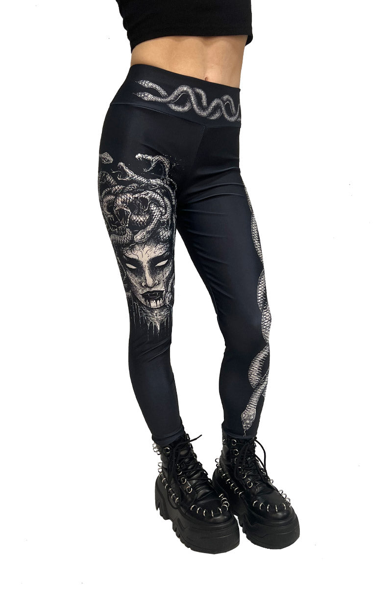 Women's Black Banded Gothic Tights