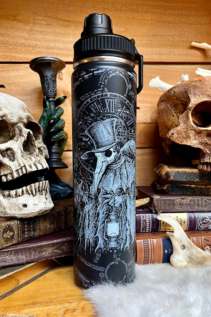 Plague Doctor 24 Oz Water Bottle Tumbler