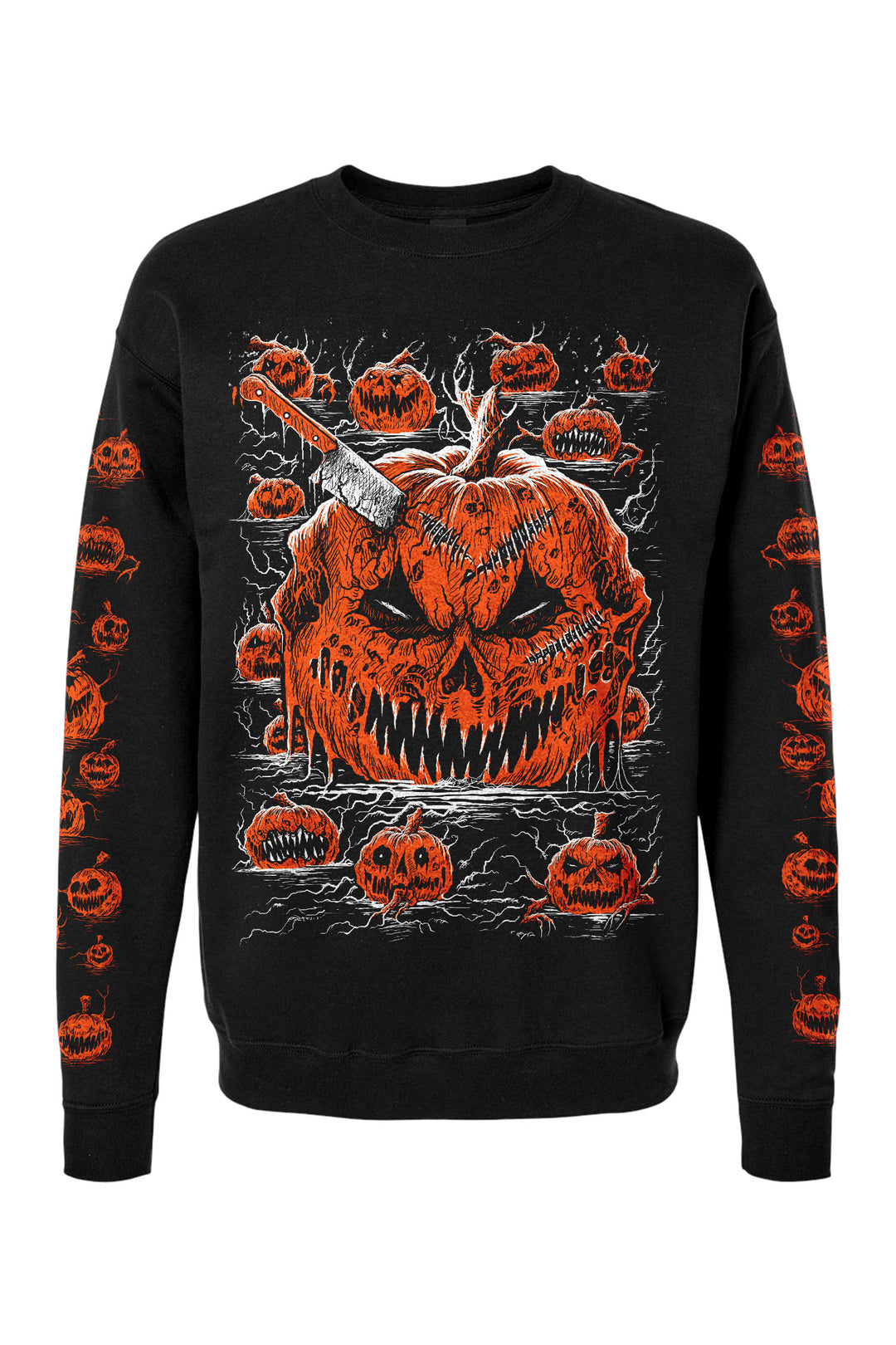 Possessed Pumpkin Patch Sweatshirt w/ Pumpkin Sleeves