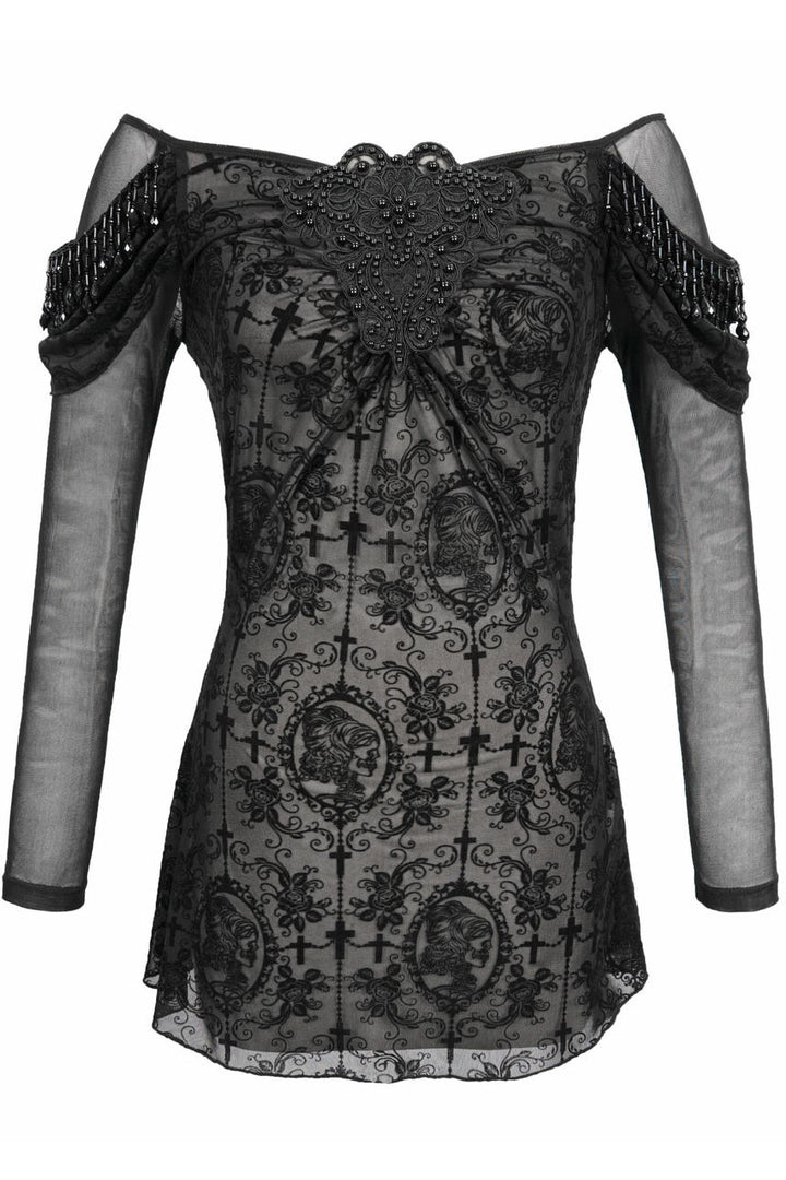 Netherworld Draped Shoulder Top