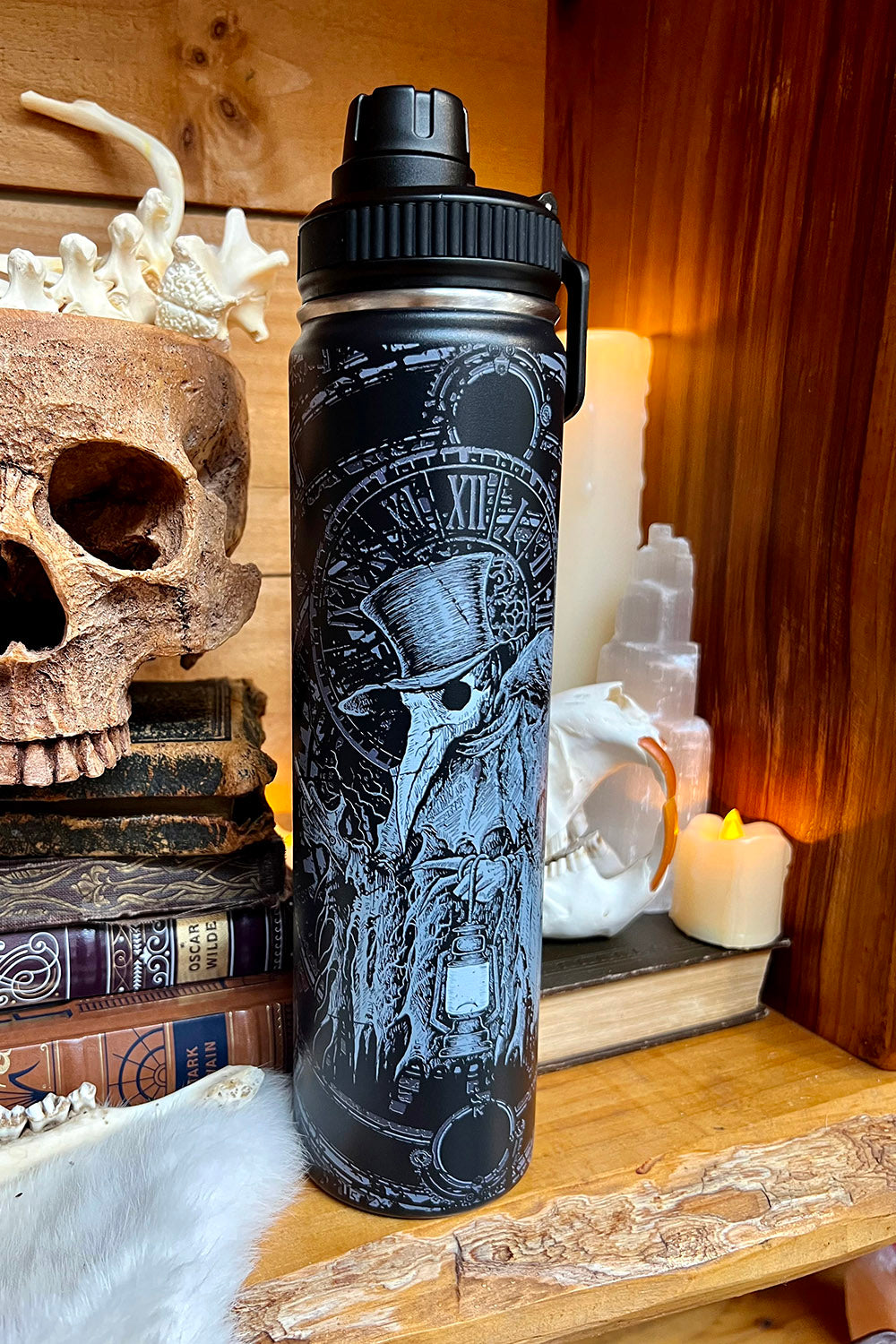 Plague Doctor 24 Oz Water Bottle Tumbler
