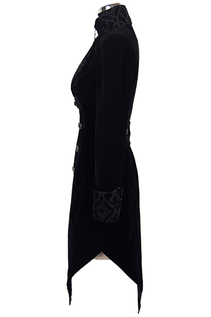 high collar gothic velvet victorian coat