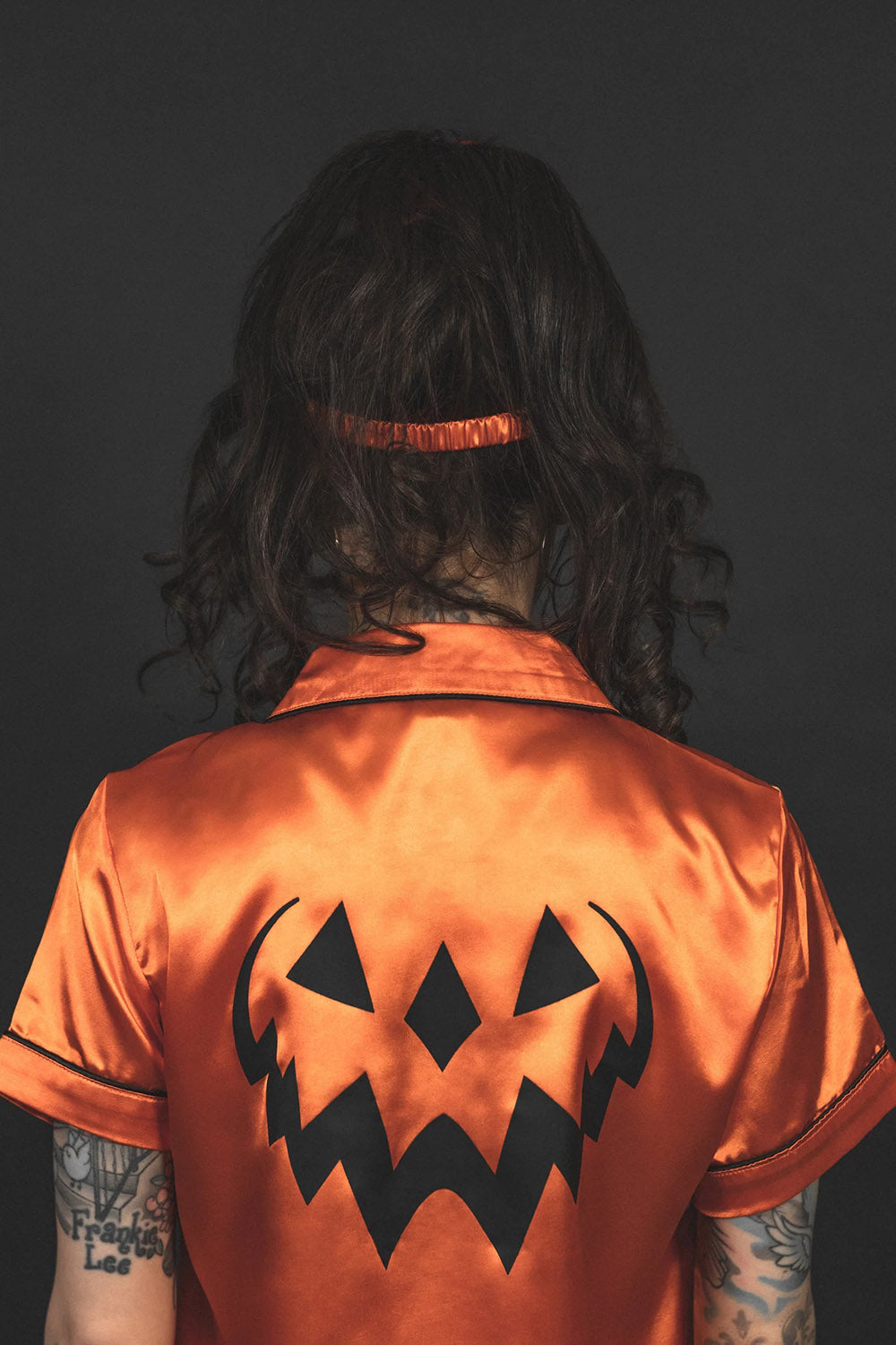 pumpkin pajama set by lively ghosts with sleep mask